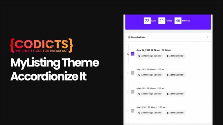CODICTS MyListing Theme Accordionize It Add-On Plugin
