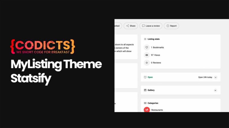 CODICTS MyListing Theme Statsify Add-On Plugin