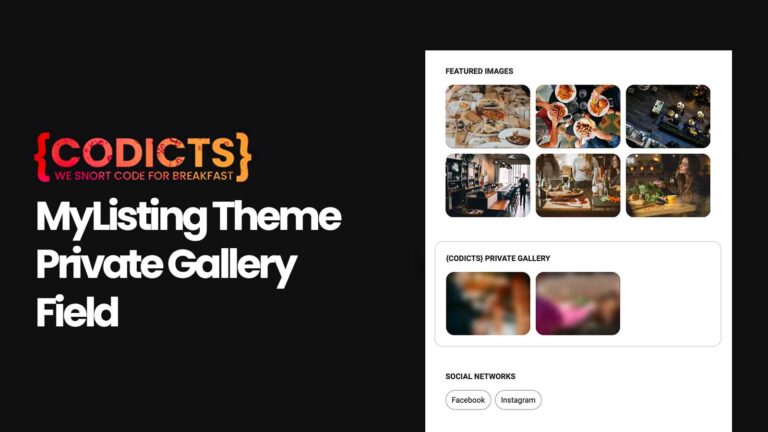 MyListing Theme Private Gallery Field Add-On Plugin