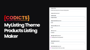 CODICTS MyListing Theme | Products Listing Maker