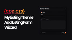 CODICTS | MyListing Theme Add Listing Form Wizard