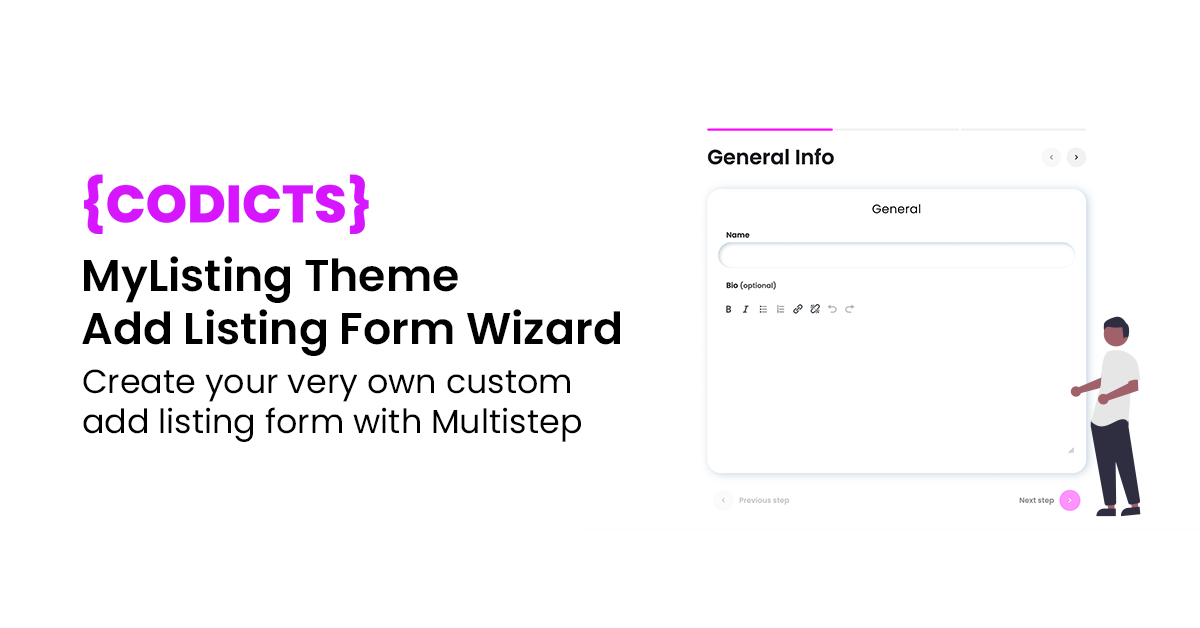 {CODICTS} MyListing Theme Add Listing Form Wizard