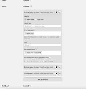 {CODICTS} MyListing Theme Display Rules