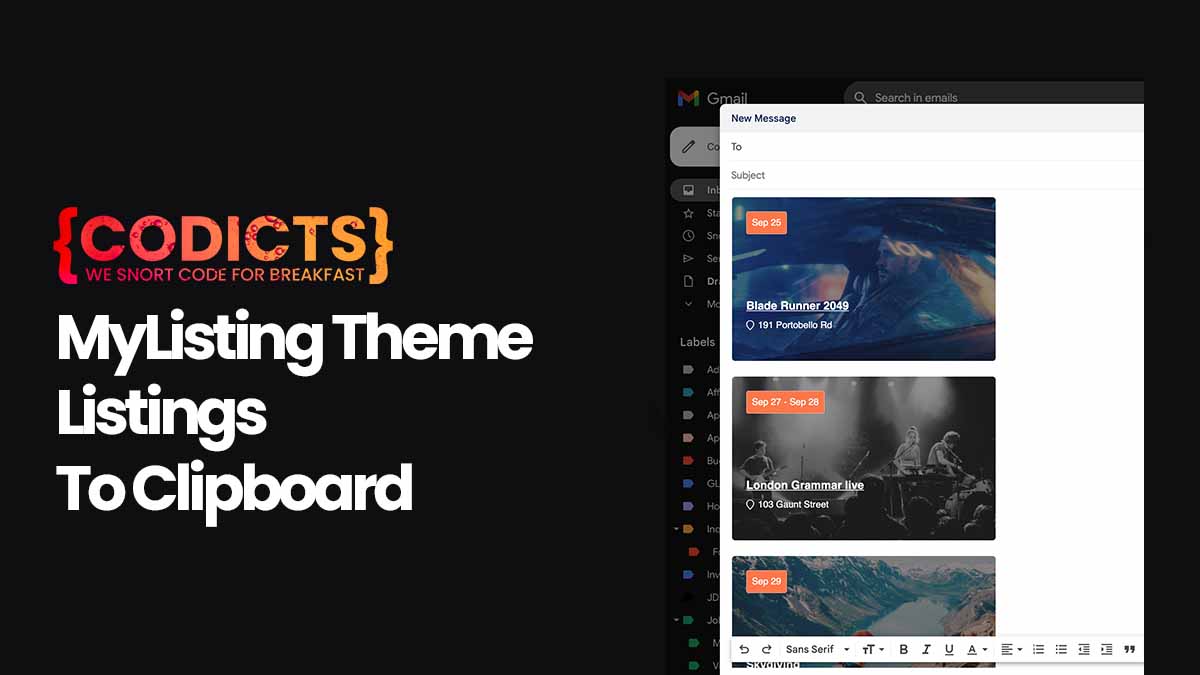 {CODICTS} MyListing Theme - Listings To Clipboard