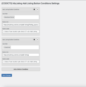 {CODICTS} MyListing Theme Add Listing Button Conditions
