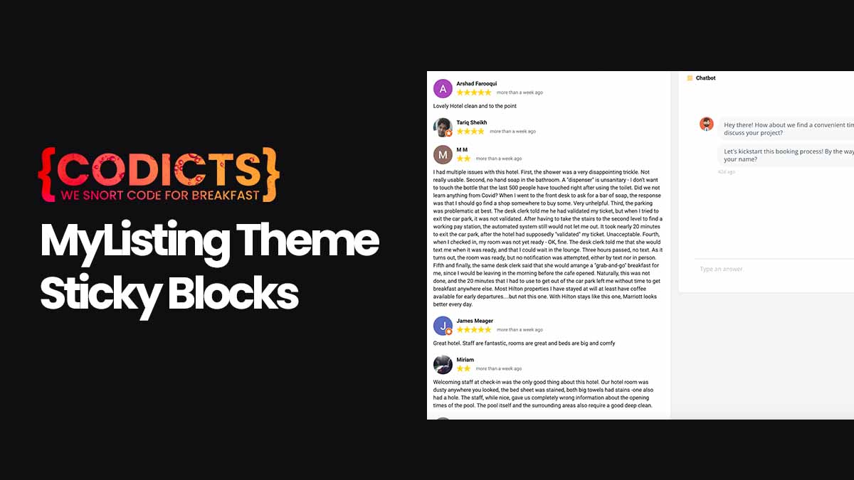 {CODICTS} MyListing Theme - Sticky Blocks