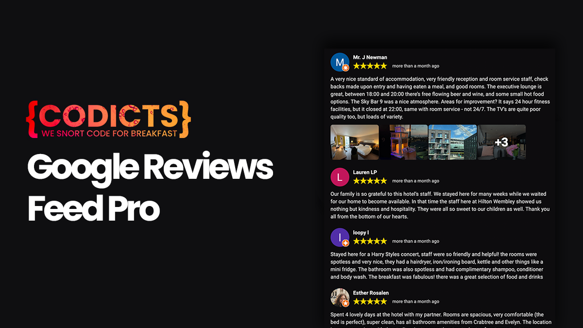 {CODICTS} WordPress - Google Reviews Feed Pro