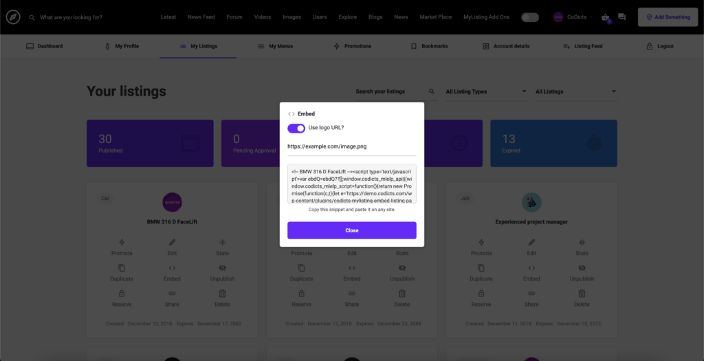 CODICTS MyListing Theme Embed Listing Page 3 - {CODICTS} MyListing Theme - Embed Listing Page - CoDicts