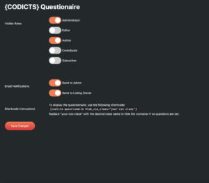 {CODICTS} Questionaire