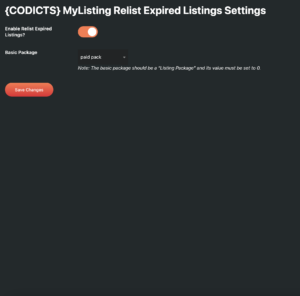 MyListing Theme Relist Expired Listings