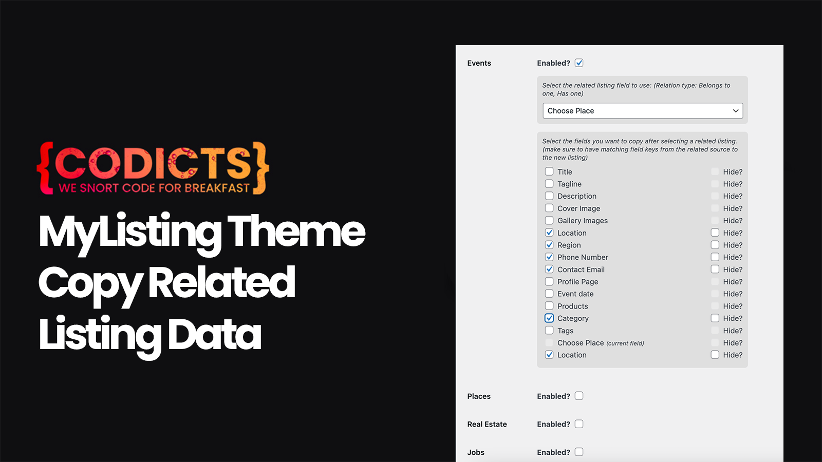 {CODICTS} Mylisting Theme - Copy Related Listing Data