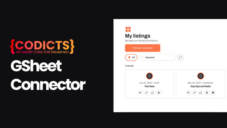 CoDicts WordPress GSheet Connector Add-On Plugin